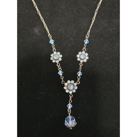 Vintage Blue Austrian Crystal Necklace - Picture 4 of 8